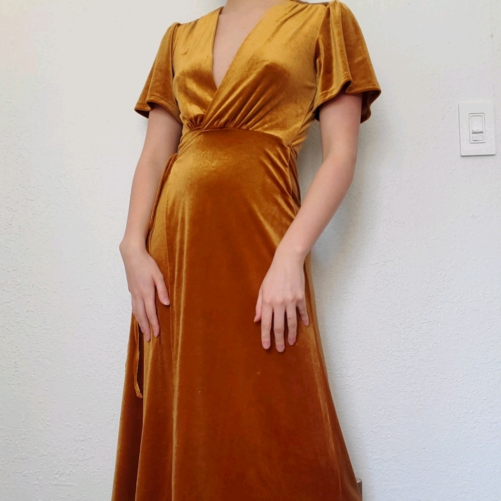 Gold Plunge Dress